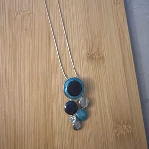 Chic Blue and Silver Multi-Stone Necklace